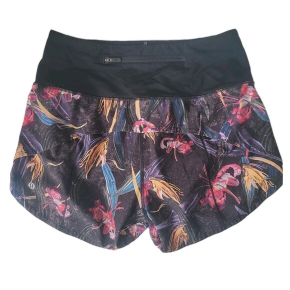 Lululemon Speed Up Mid-Rise Lined Short 4"Veiled Floral Black Multi Size 4 - Picture 4 of 13